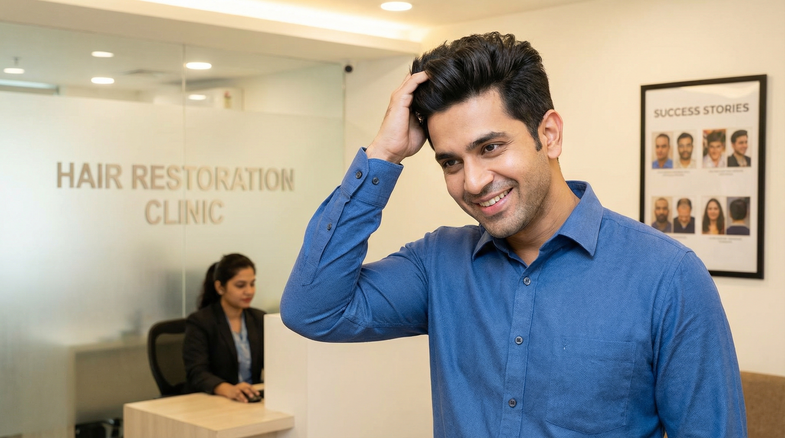 שיער מלא ובריא לאחר טיפול PRF/PRP